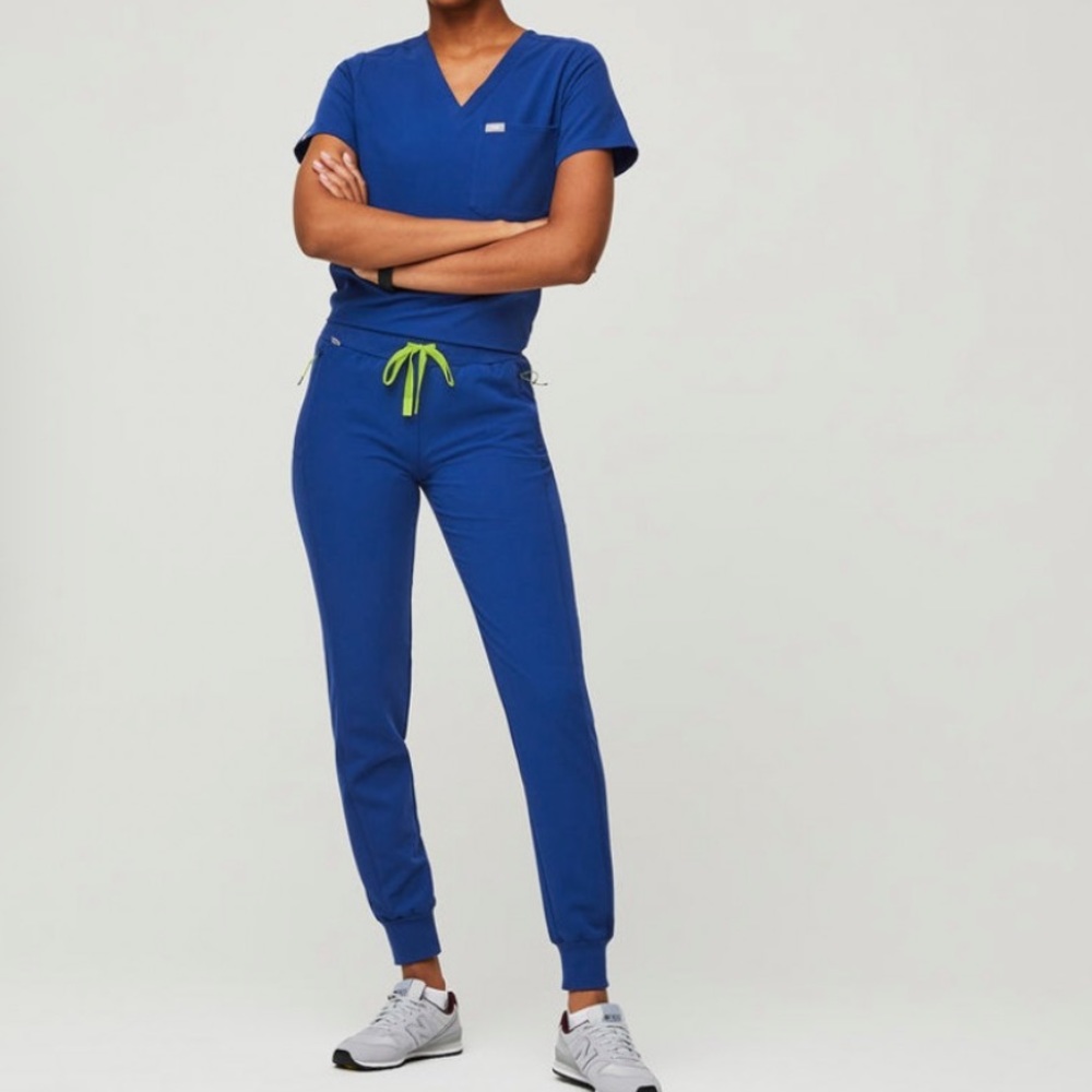 Figs scrubs electric blue